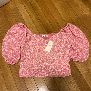 Abercrombie and fitch corset puff sleeve top